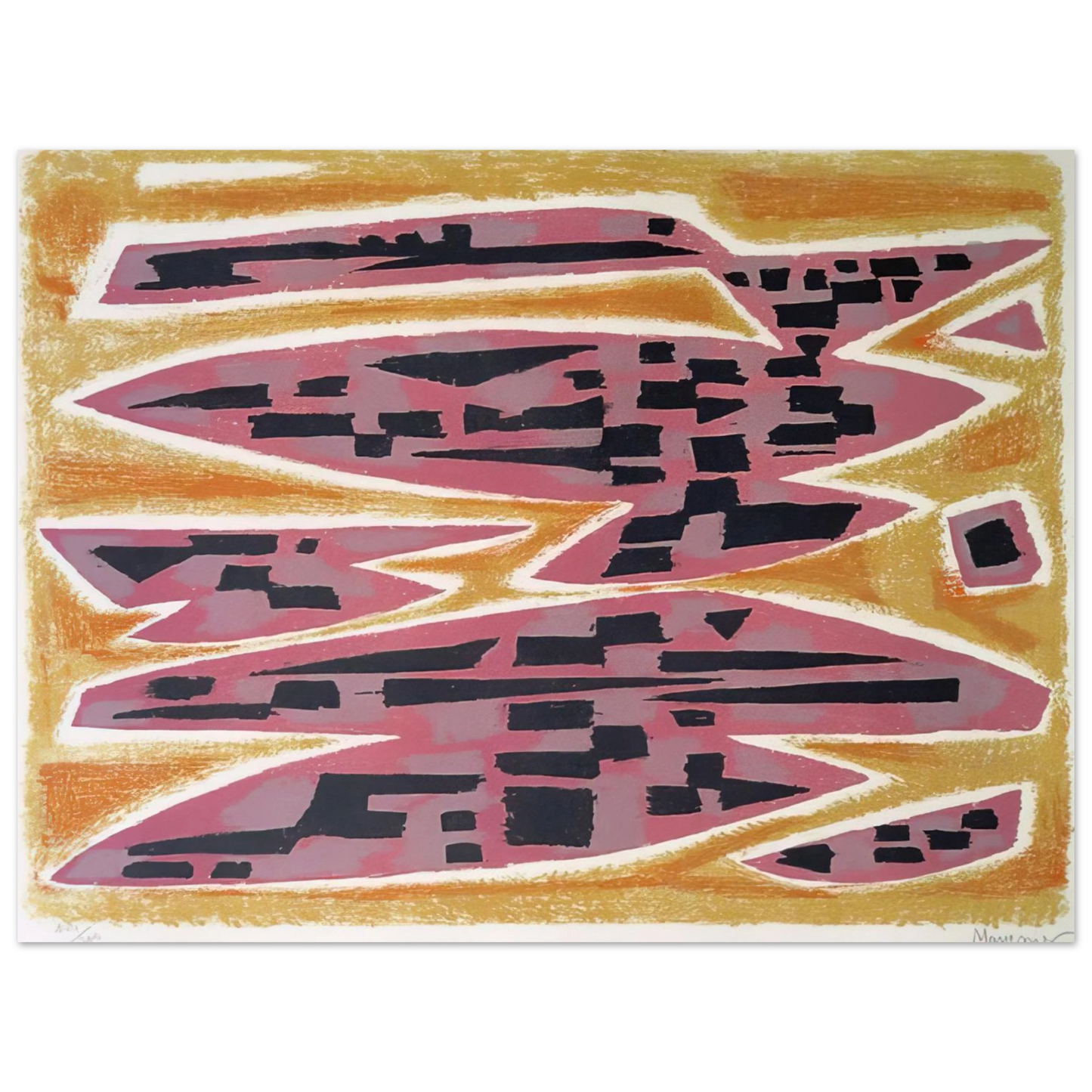 Alfred Manessier - Abstract Composition - 1955 75x100 cm / 30x40inches Fine Art Poster