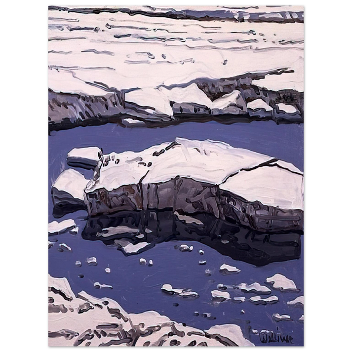 Neil Welliver - Study for Ice Flow, Allagash - 1996 75x100 cm / 30x40inches Fine Art Poster
