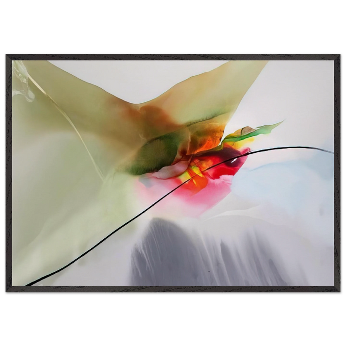 Phenomena Sung Mantle - 1969 - Paul Jenkins 70x100 cm / 28x40 inches Framed Art Print – Black Wooden Frame