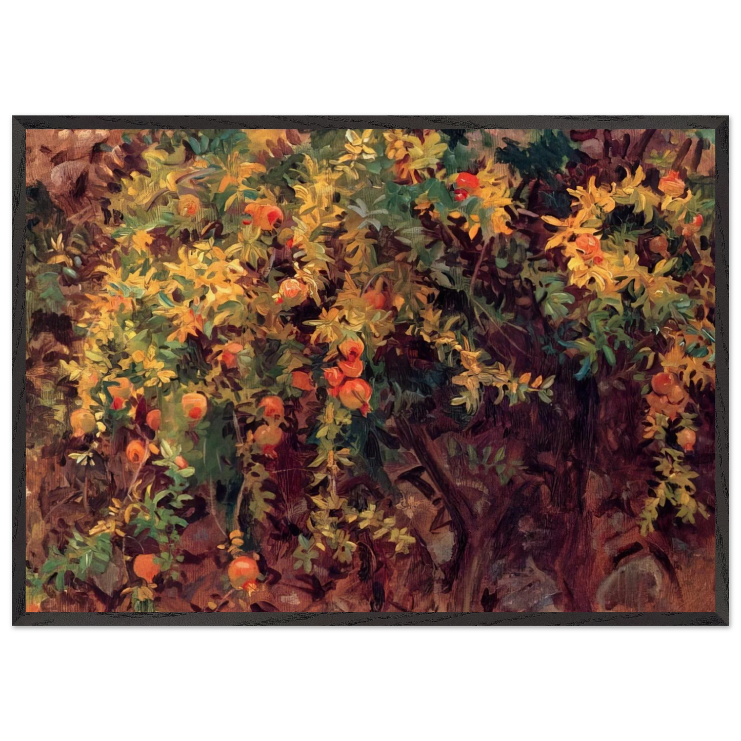 Pomegranates - John Singer Sargent 70x100 cm / 28x40 inches Framed Art Print – Black Wooden Frame