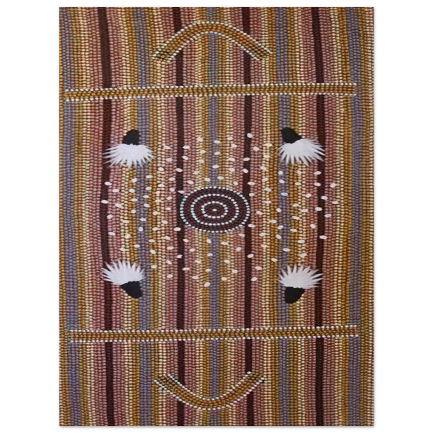 Clifford Possum Tjapaltjarri - Bush Plum Dreaming - Native Art 75x100 cm / 30x40inches Fine Art Poster