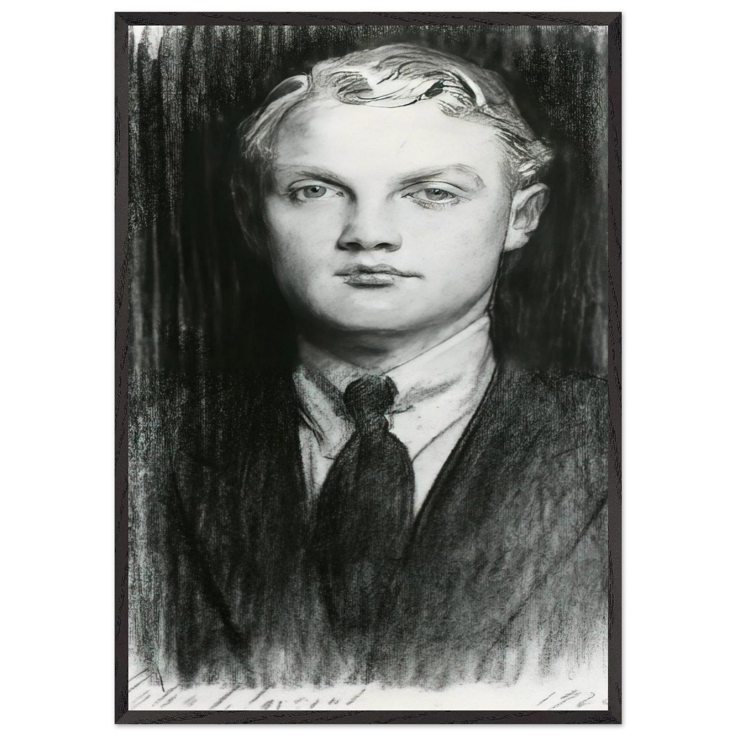 Sir William Hedworth Williamson - John Singer Sargent 70x100 cm / 28x40 inches Framed Art Print – Black Wooden Frame