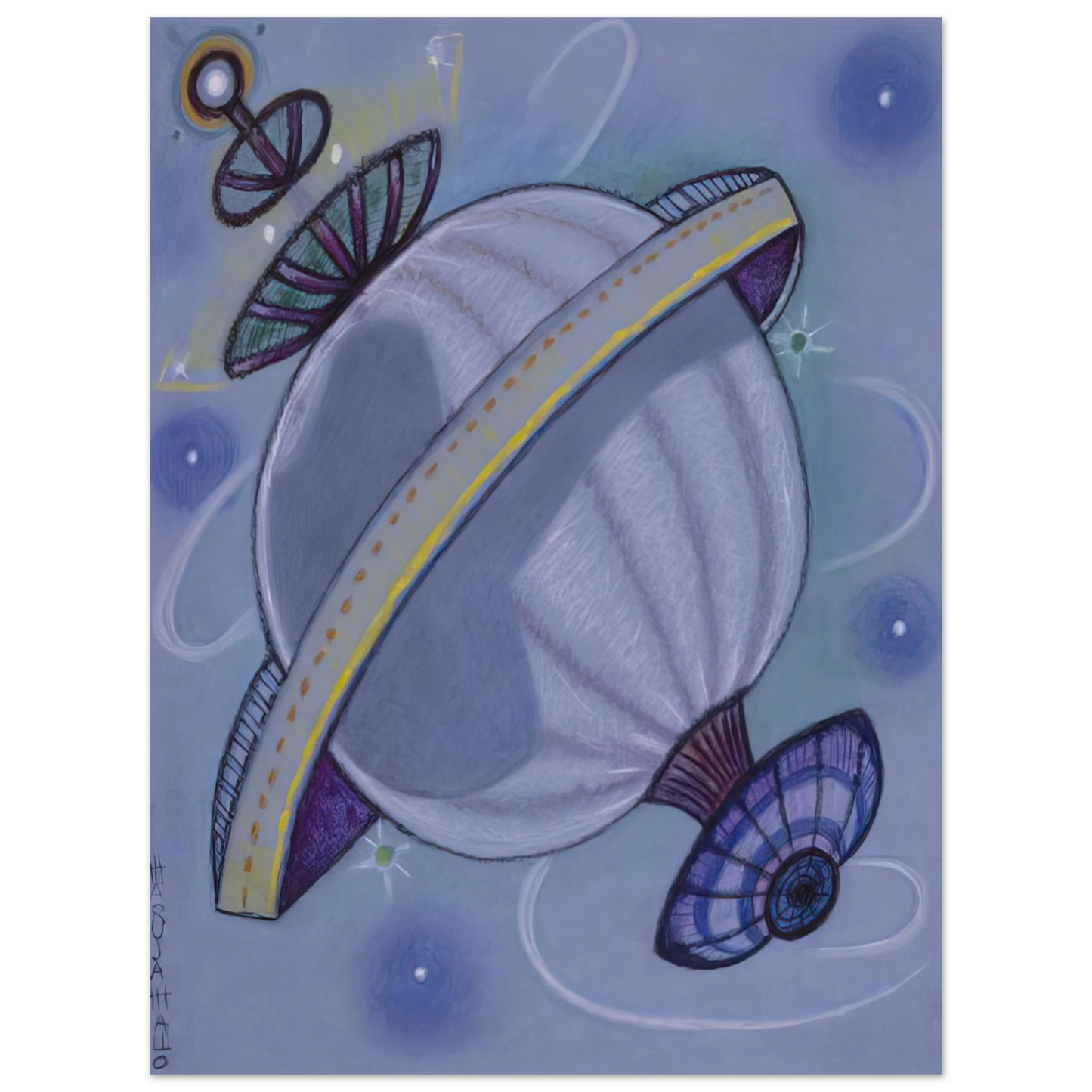 Maruja Mallo - Viajeros Del Éter - 1988 75x100 cm / 30x40inches Fine Art Poster