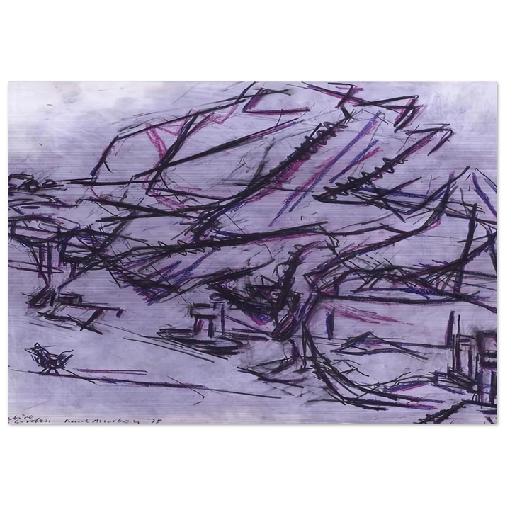 TREE AT TRETIRE - Frank Auerbach Brushed Aluminum Print - 70x100 cm / 28x40 inches | Frank Auerbach Aluminum Print | Frank Auerbach Prints