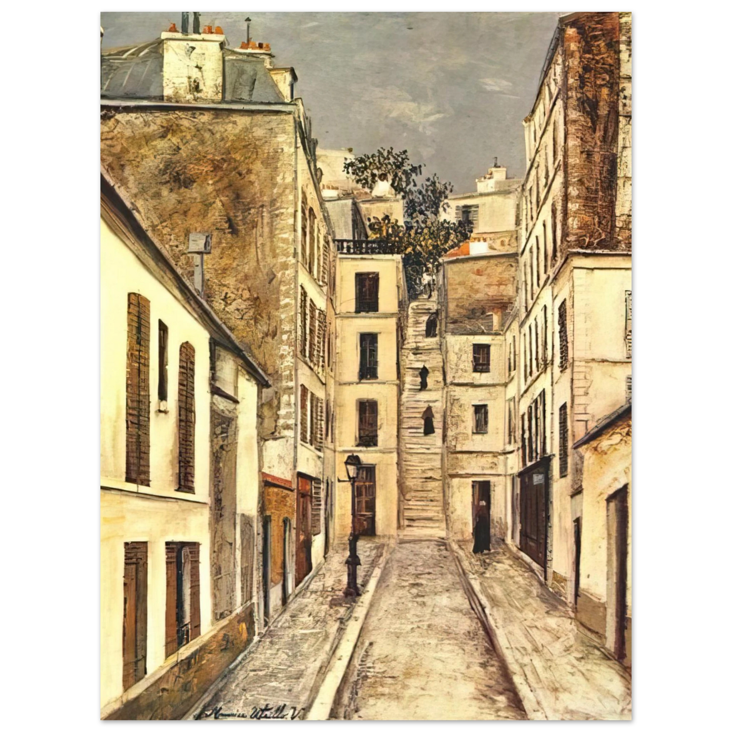Maurice Utrillo - THE PASSAGE THE DEAD END 75x100 cm / 30x40inches Fine Art Poster