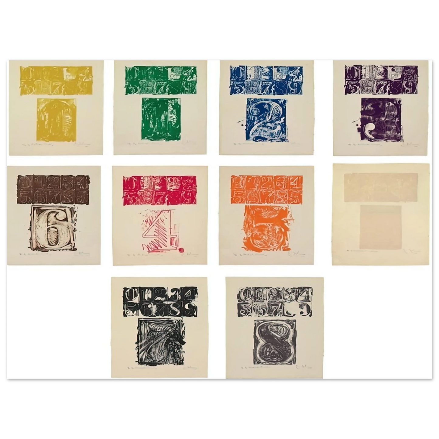 Jasper Johns - 0 9 ULAE 19 1963 75x100 cm / 30x40inches Fine Art Poster