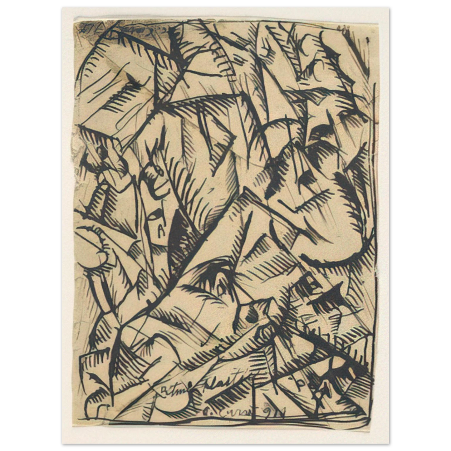 Carlo Carra - RITMI PLASTICI 1911 75x100 cm / 30x40inches Fine Art Poster