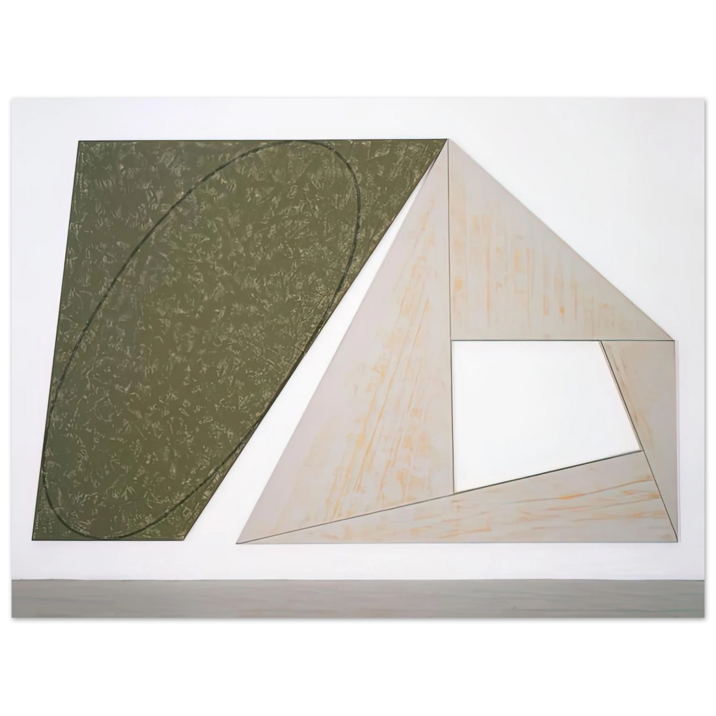 Robert Mangold - GREEN TILTED ELLIPSE GRAY FRAME 1989 75x100 cm / 30x40inches Fine Art Poster