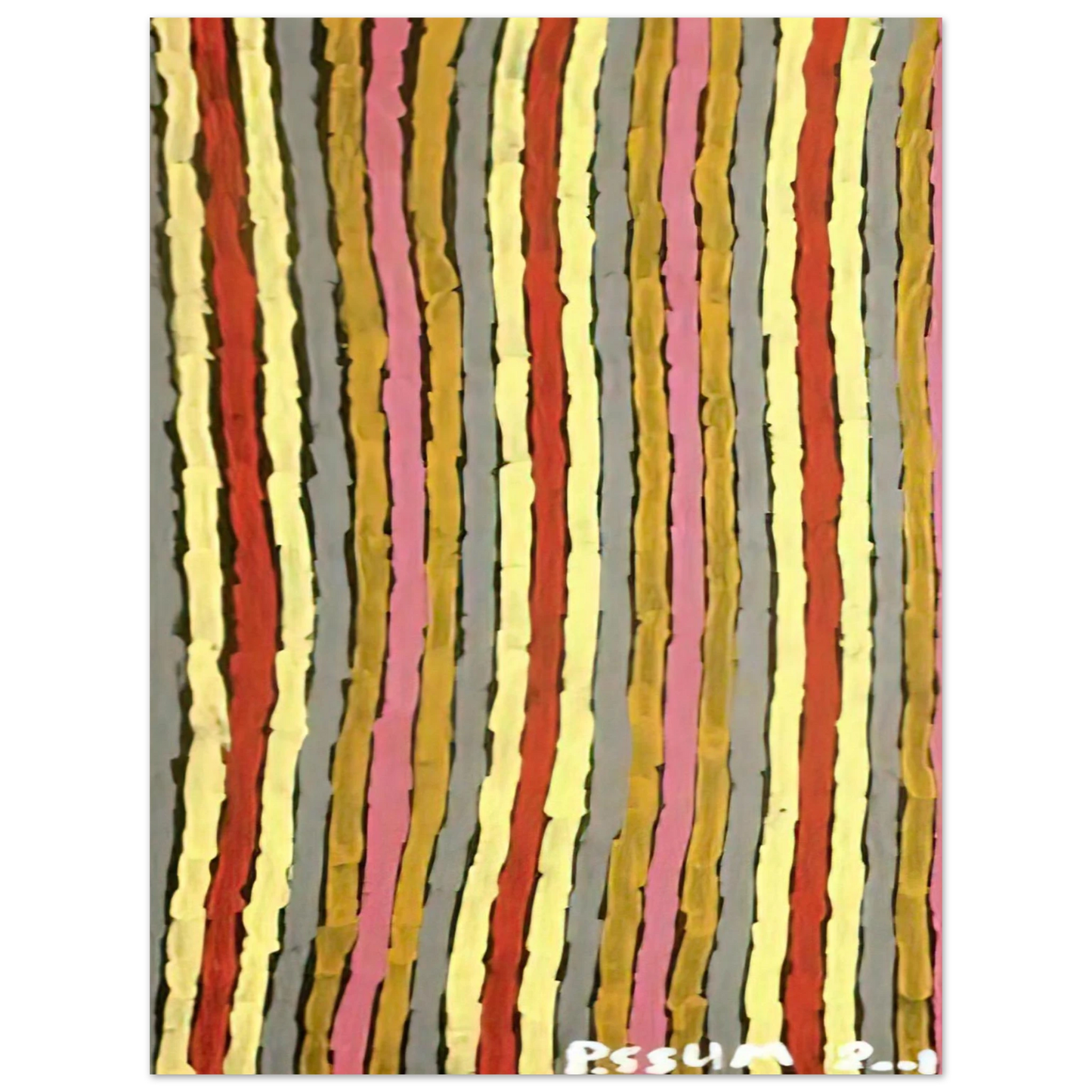 Clifford Possum Tjapaltjarri - Ceremonial Paint Floor Napperby - 2001 75x100 cm / 30x40inches Fine Art Poster