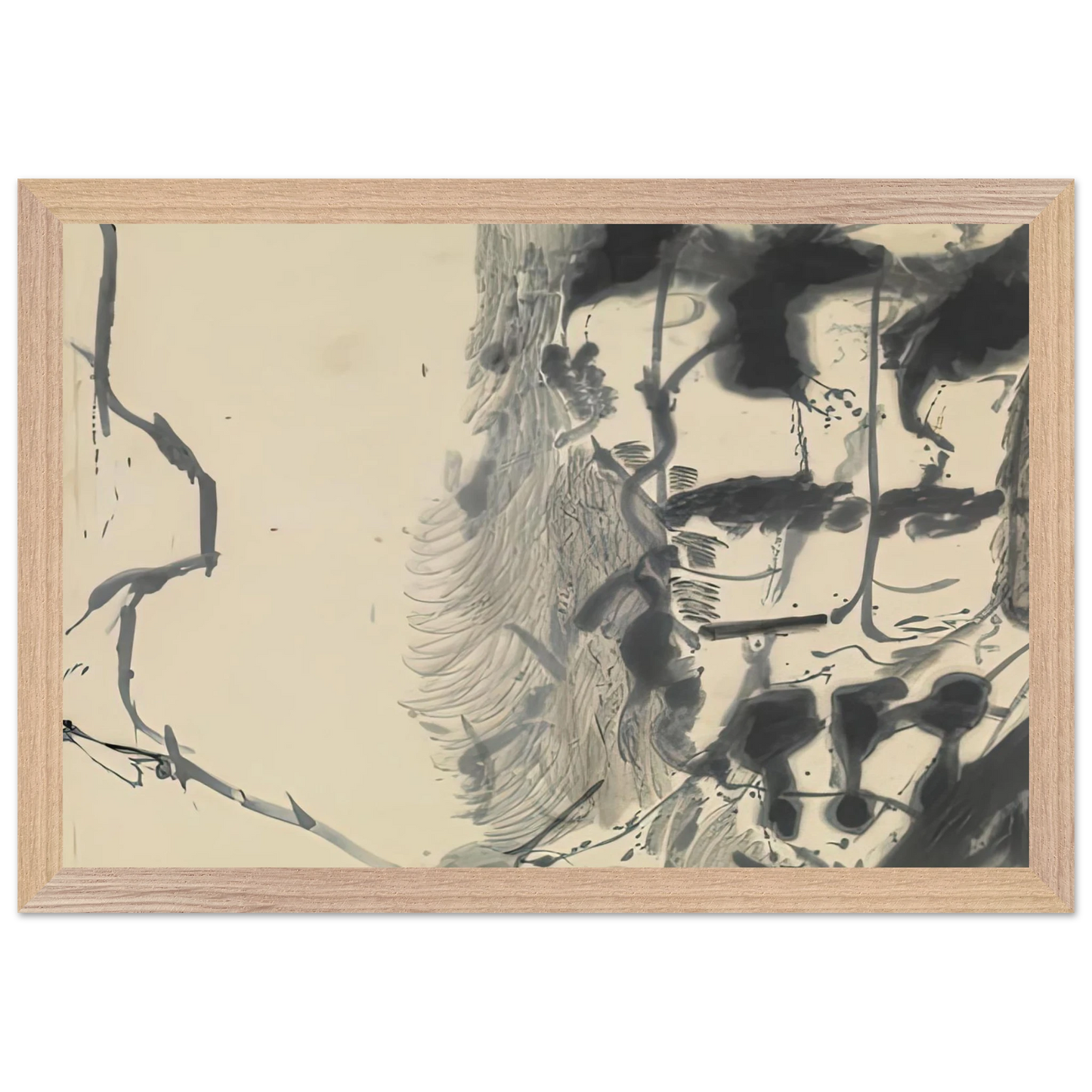 Helen Frankenthaler - New York Bamboo, 1957- Wall Art - 60x80 cm / 24x32 inches - Premium Wooden Framed Poster With Fine Art Paper-canvas - Wood frame