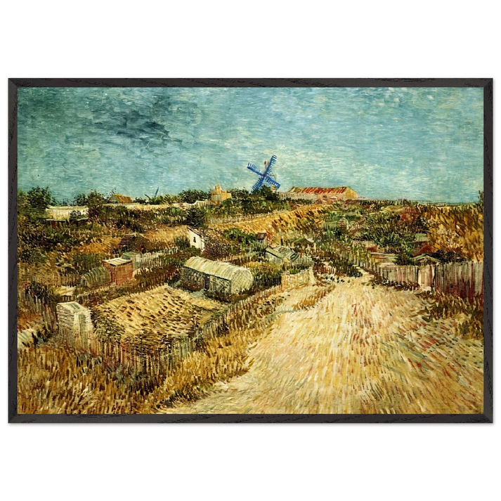 Vegetable Gardens in Montmartre - Vincent van Gogh 70x100 cm / 28x40 inches Framed Art Print – Black Wooden Frame
