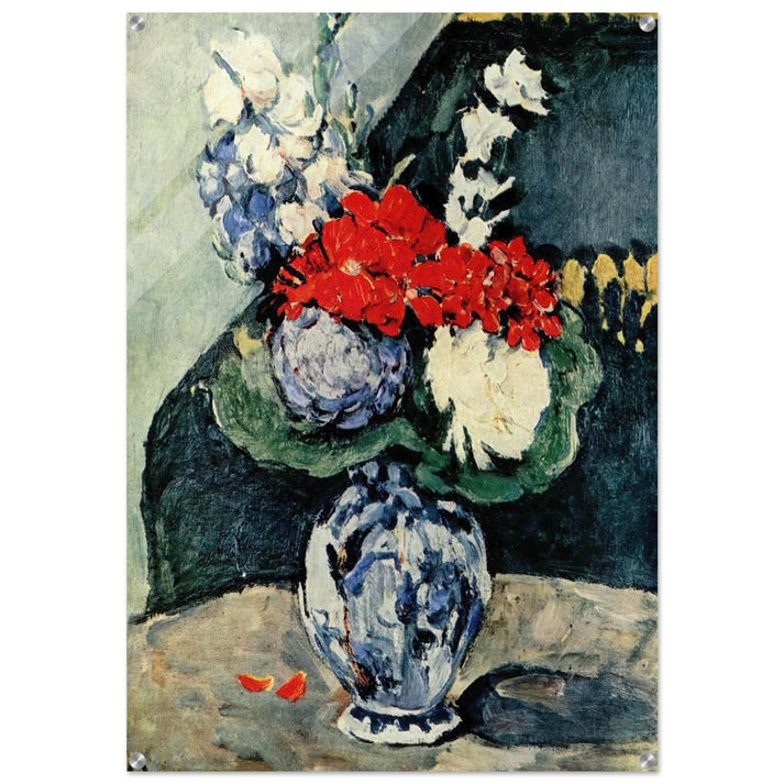 Still life, Delft vase with flowers - Paul Cézanne Acrylic Print - 70x100 cm / 28x40″ inches