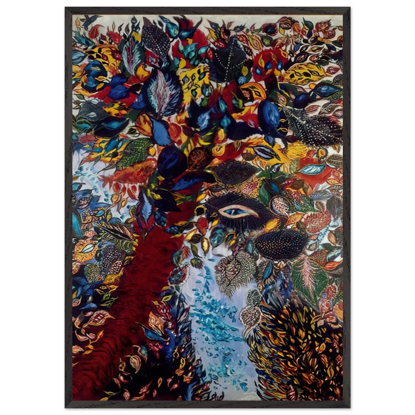 The Tree of Paradise - Seraphine Louis 70x100 cm / 28x40 inches Framed Art Print – Black Wooden Frame