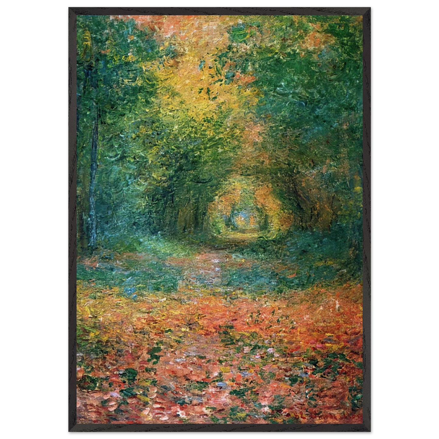 The Undergrowth in the Forest of Saint-Germain - claude monet 70x100 cm / 28x40 inches Framed Art Print – Black Wooden Frame