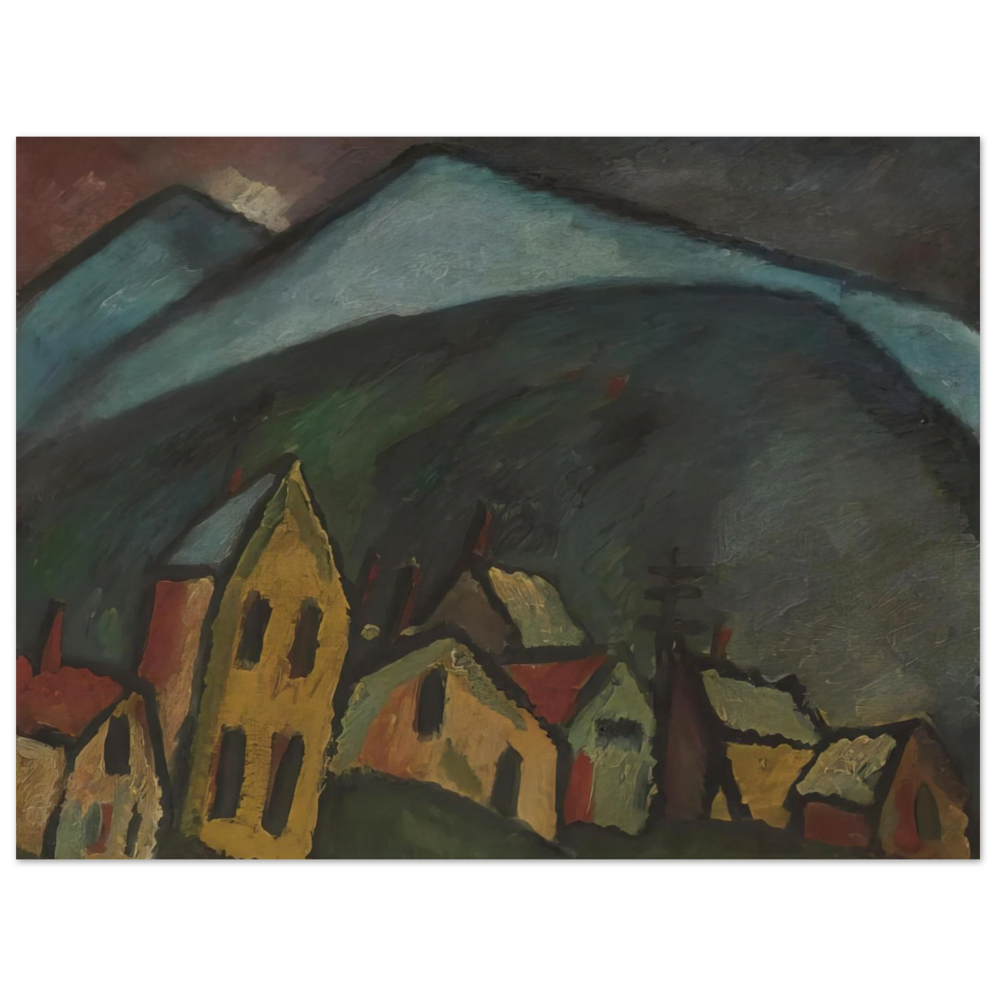 Alexej von Jawlensky - BERGLANDSCHAFT MIT H USERN 1912 75x100 cm / 30x40inches Fine Art Poster