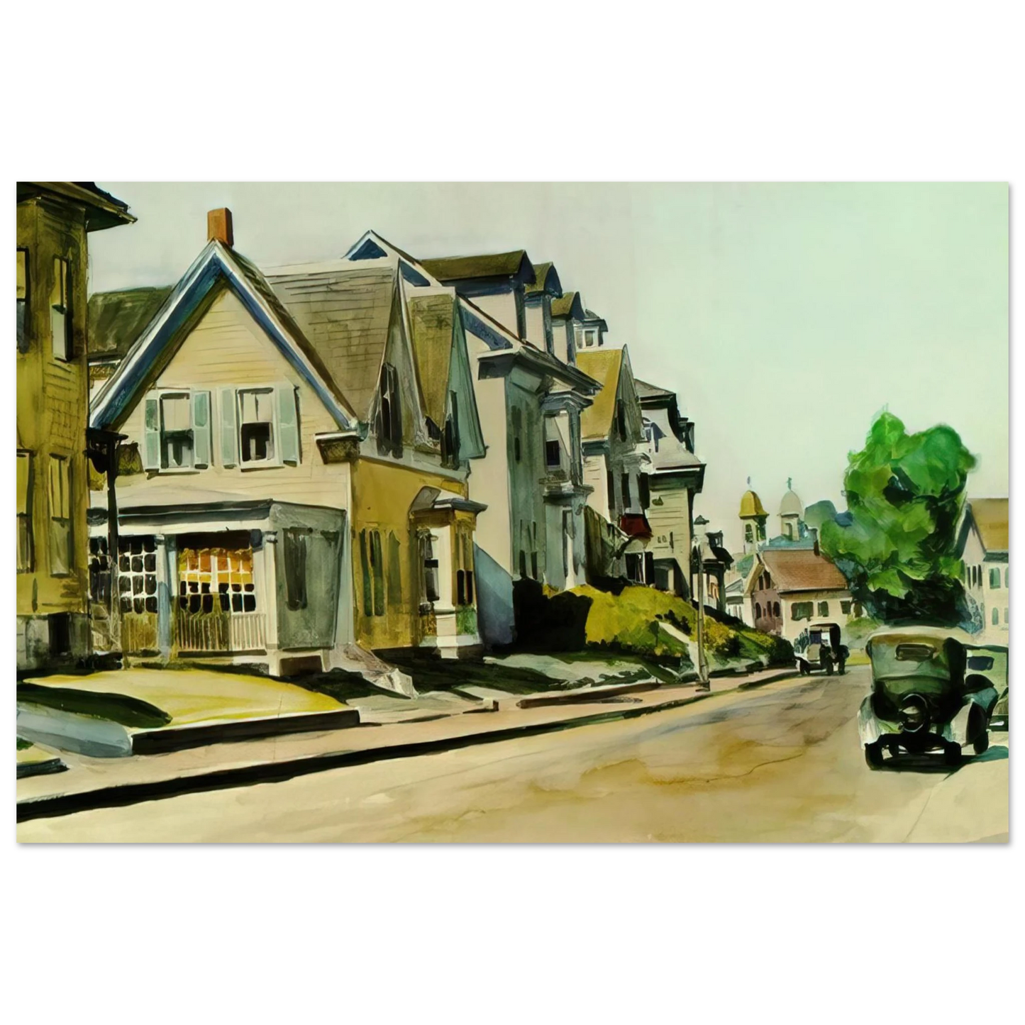 Edward Hopper - Sun on Prospect Street Gloucester, Massachusetts Fine Art Poster