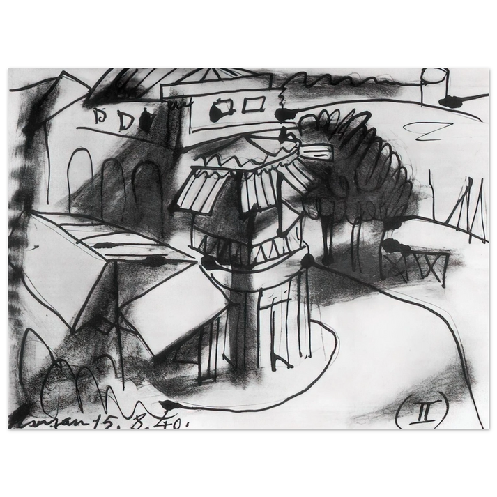 Pablo Picasso - Café in Royan - 1940 75x100 cm / 30x40inches Fine Art Poster