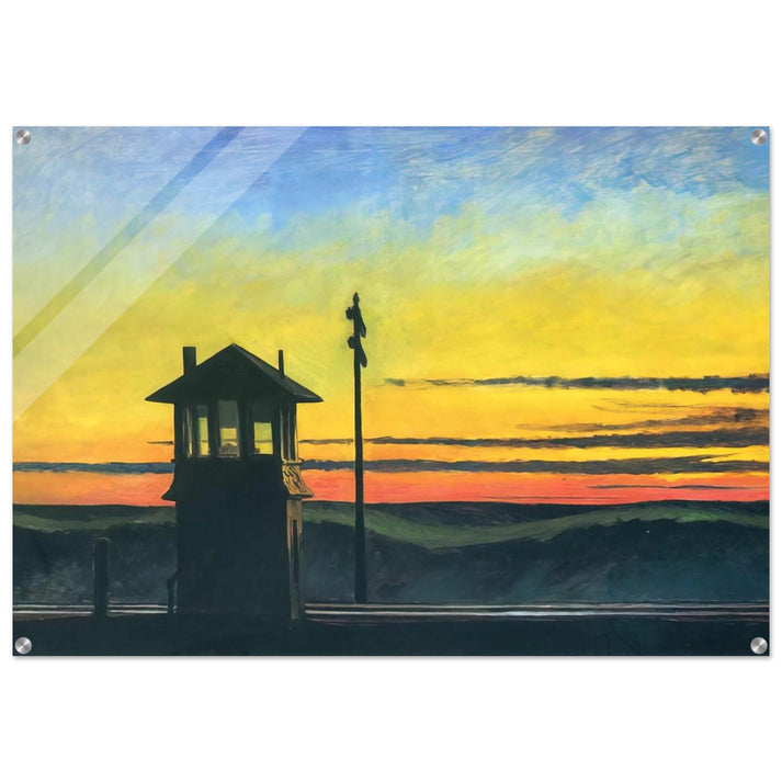 Railroad Sunset - Edward Hopper Acrylic Print - 70x100 cm / 28x40″ inches | Edward Hopper Wall Art | Edward Hopper Prints