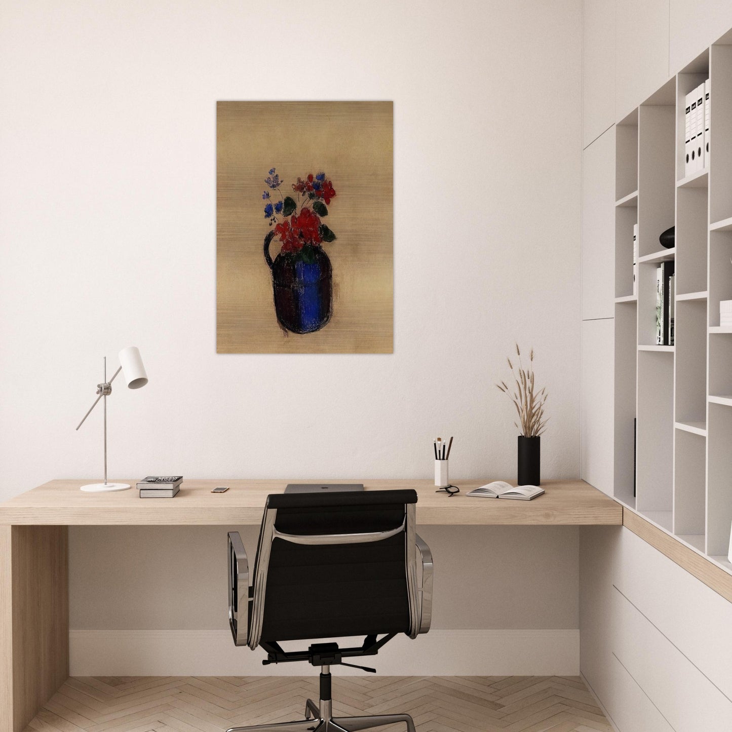 SMALL BOUQUET IN A PITCHER - Odilon Redon Brushed Aluminum Print - 70x100 cm / 28x40 inches | Odilon Redon Aluminum Print | Odilon Redon Prints