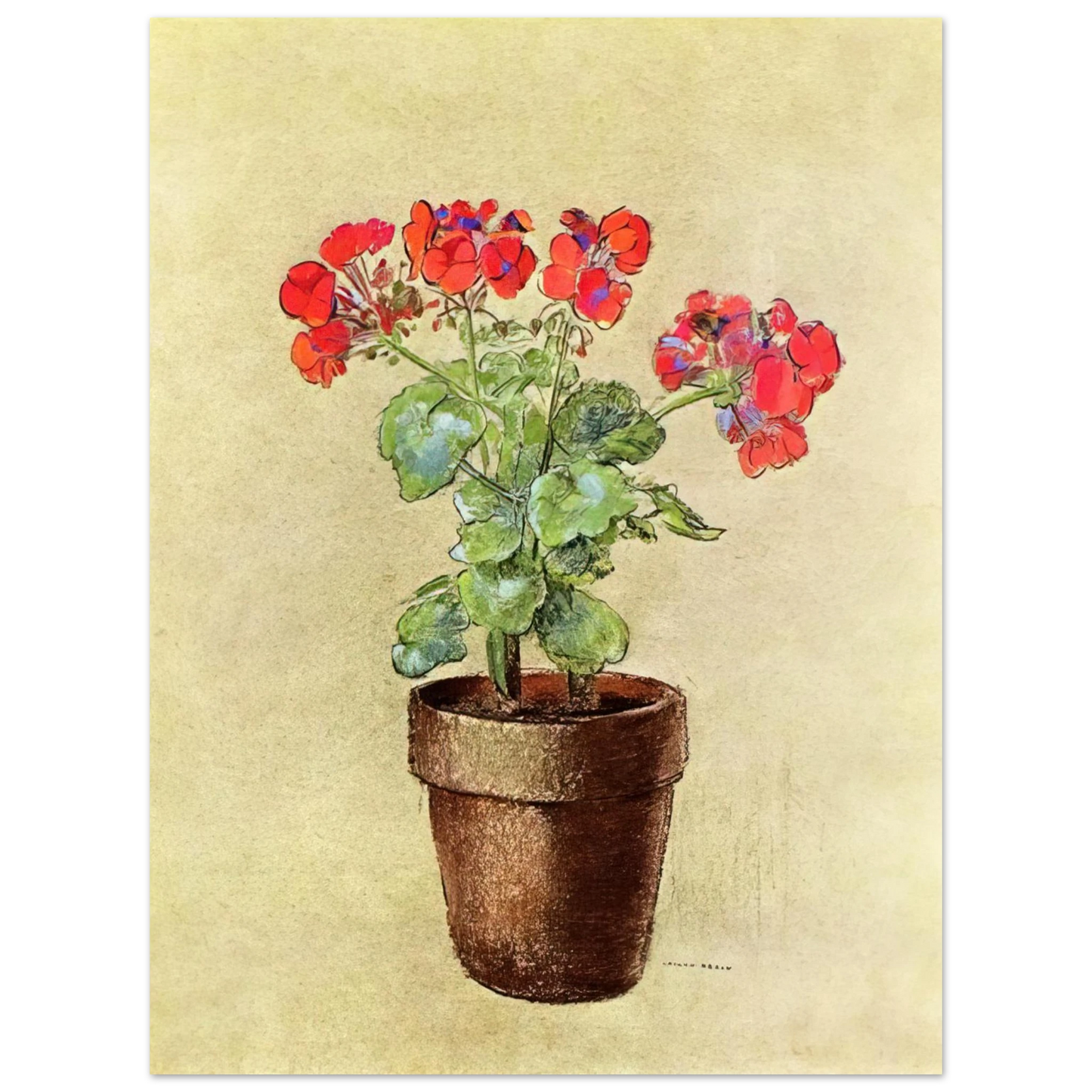 Odilon Redon - GERANIUMS 1902 75x100 cm / 30x40inches Fine Art Poster