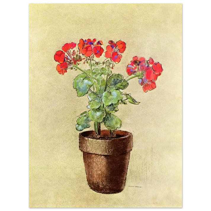 Odilon Redon - GERANIUMS 1902 75x100 cm / 30x40inches Fine Art Poster