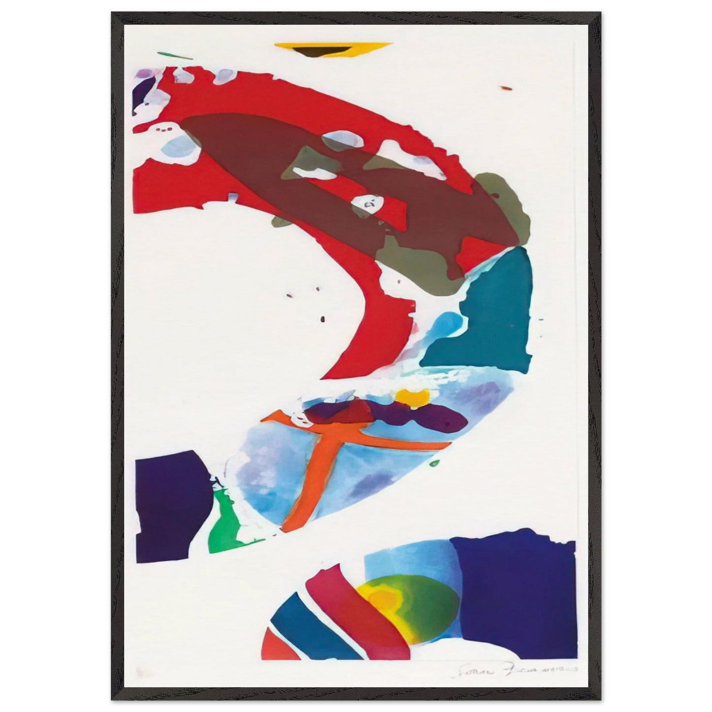 Untitled SFE 090 - Sam Francis 70x100 cm / 28x40 inches Framed Art Print – Black Wooden Frame