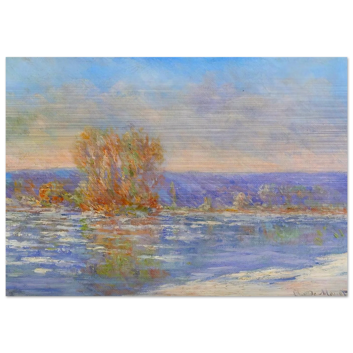 Floating Ice near Bennecourt - claude monet Brushed Aluminum Print - 70x100 cm / 28x40 inches | claude monet Aluminum Print | claude monet Prints