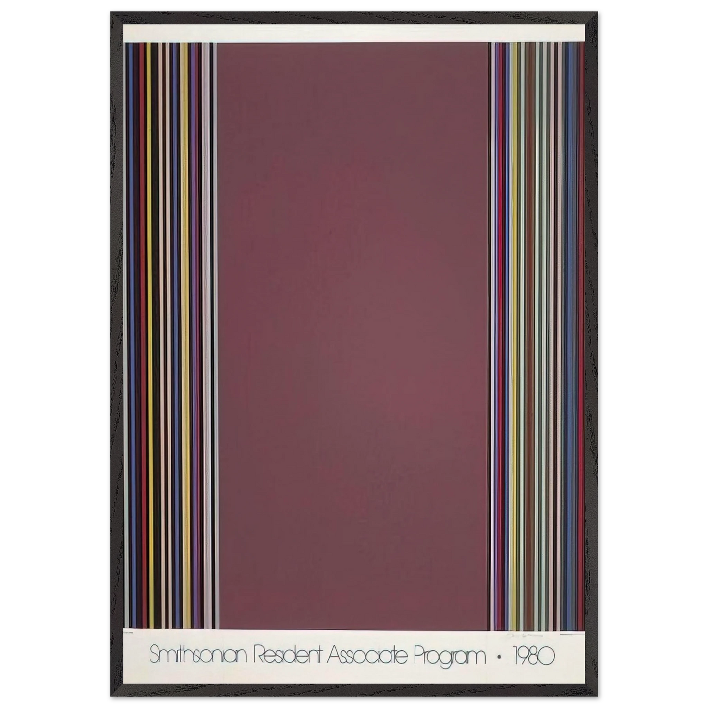 Smithsonian Resident Associates Program 1980 15th Anniversary Poster - 1980 - Gene Davis 70x100 cm / 28x40 inches Framed Art Print – Black Wooden Frame