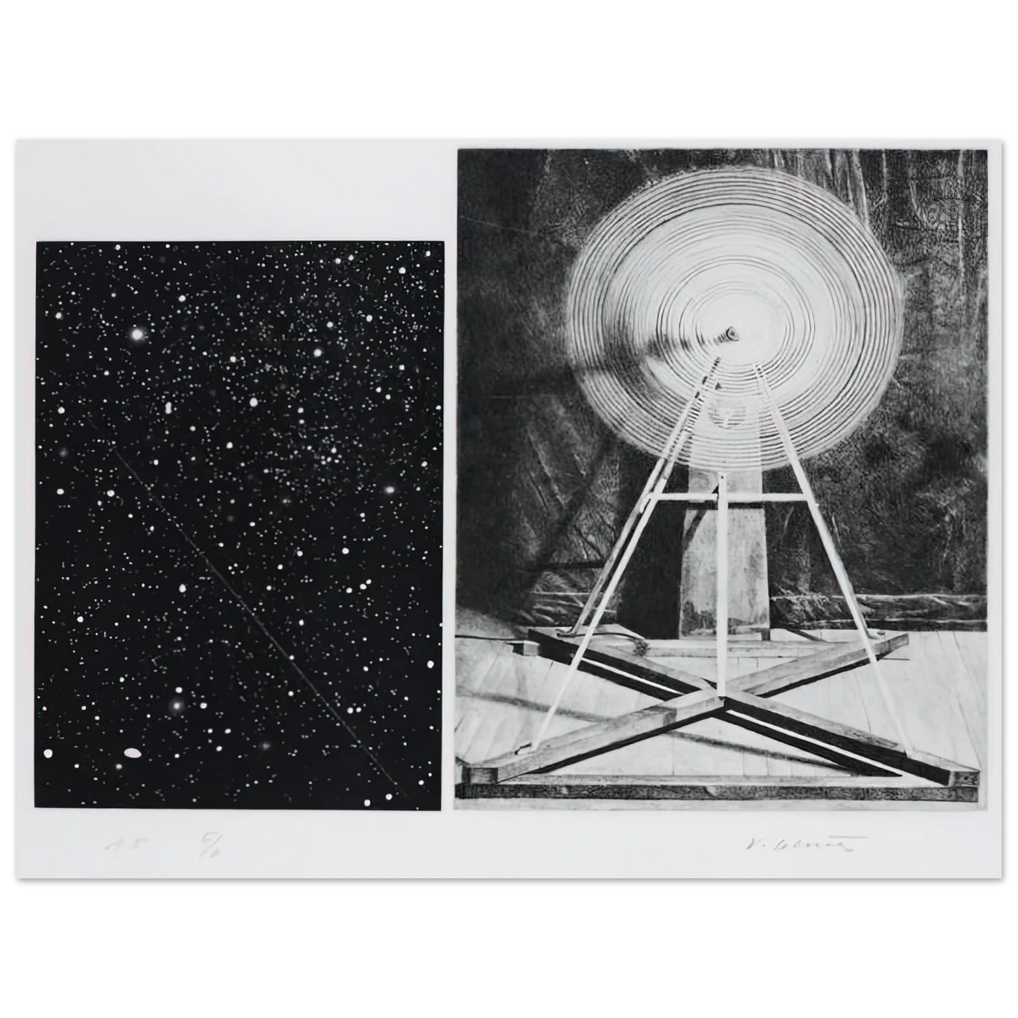 Vija Celmins - CONCENTRIC BEARINGS A 1984 75x100 cm / 30x40inches Fine Art Poster