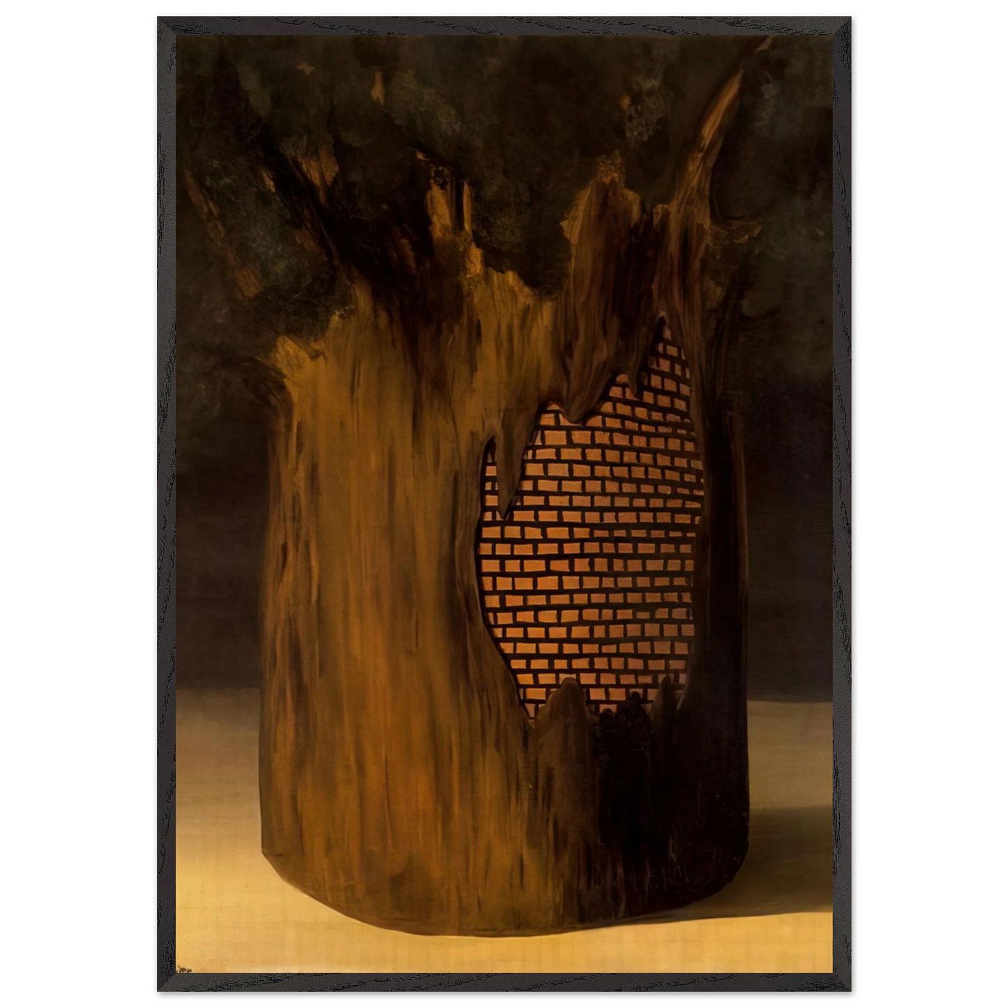 THRESHOLD OF FOREST 1926 - Rene Magritte 70x100 cm / 28x40 inches Framed Art Print – Black Wooden Frame