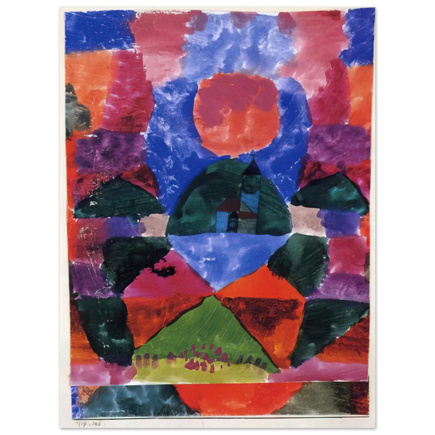 Paul Klee - A PRESSURE OF TEGERNSEE 1919 75x100 cm / 30x40inches Fine Art Poster