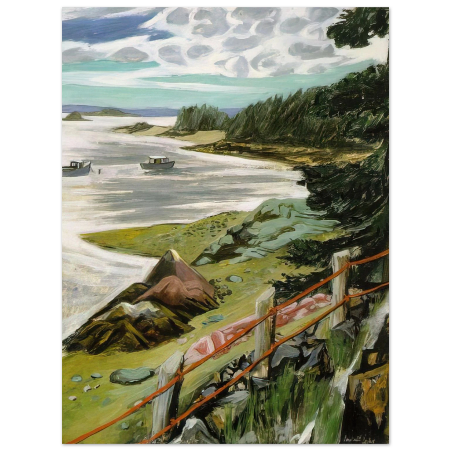 Fairfield Porter - RED CABLES 1940 75x100 cm / 30x40inches Fine Art Poster