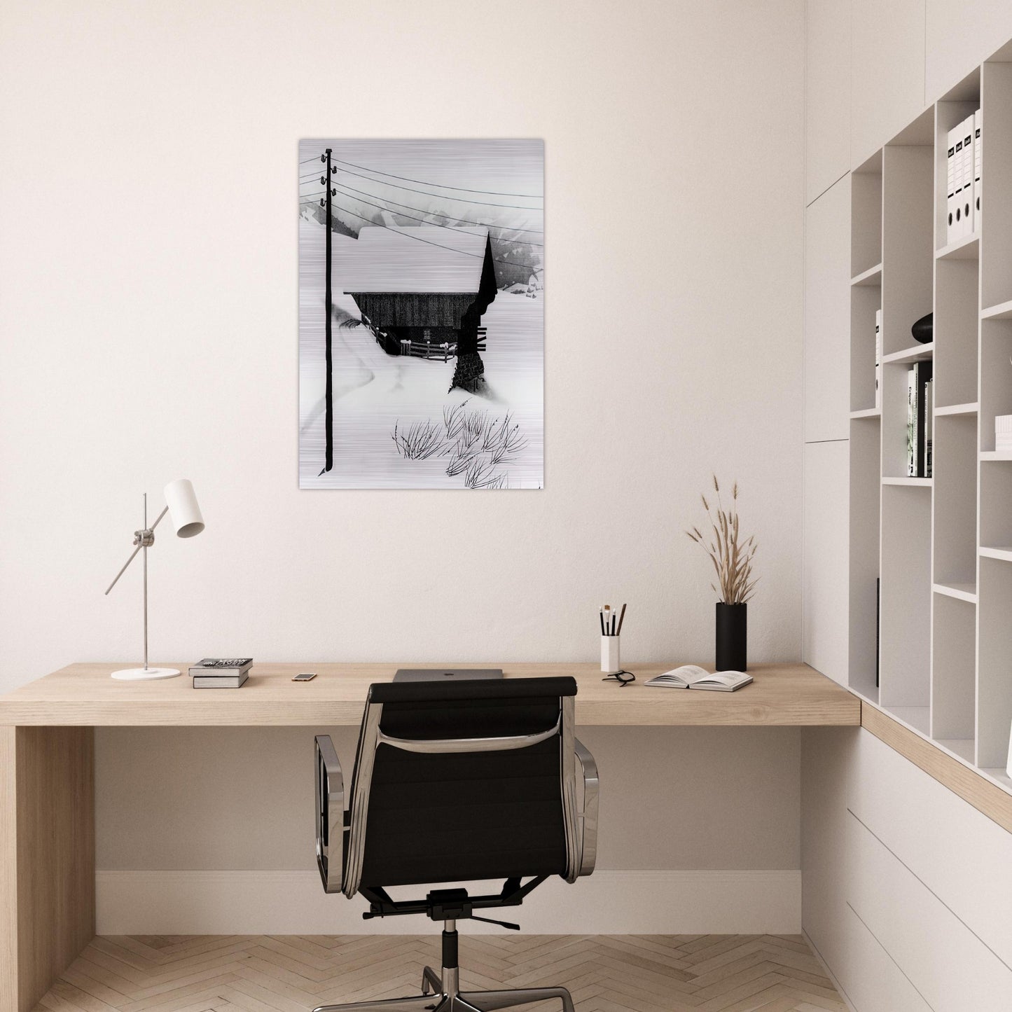 SNOW - MC Escher Brushed Aluminum Print - 70x100 cm / 28x40 inches | MC Escher Aluminum Print | MC Escher Prints