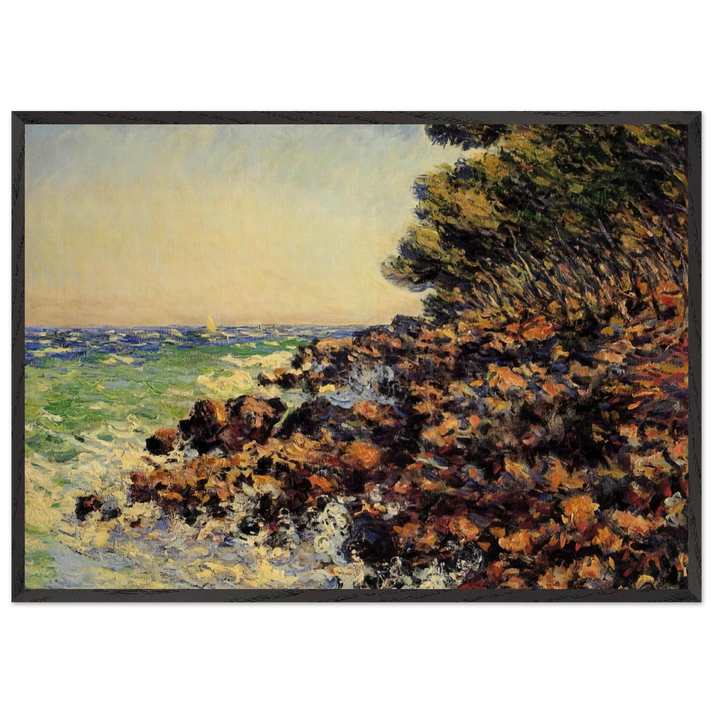 Cap Martin - claude monet 70x100 cm / 28x40 inches Framed Art Print – Black Wooden Frame