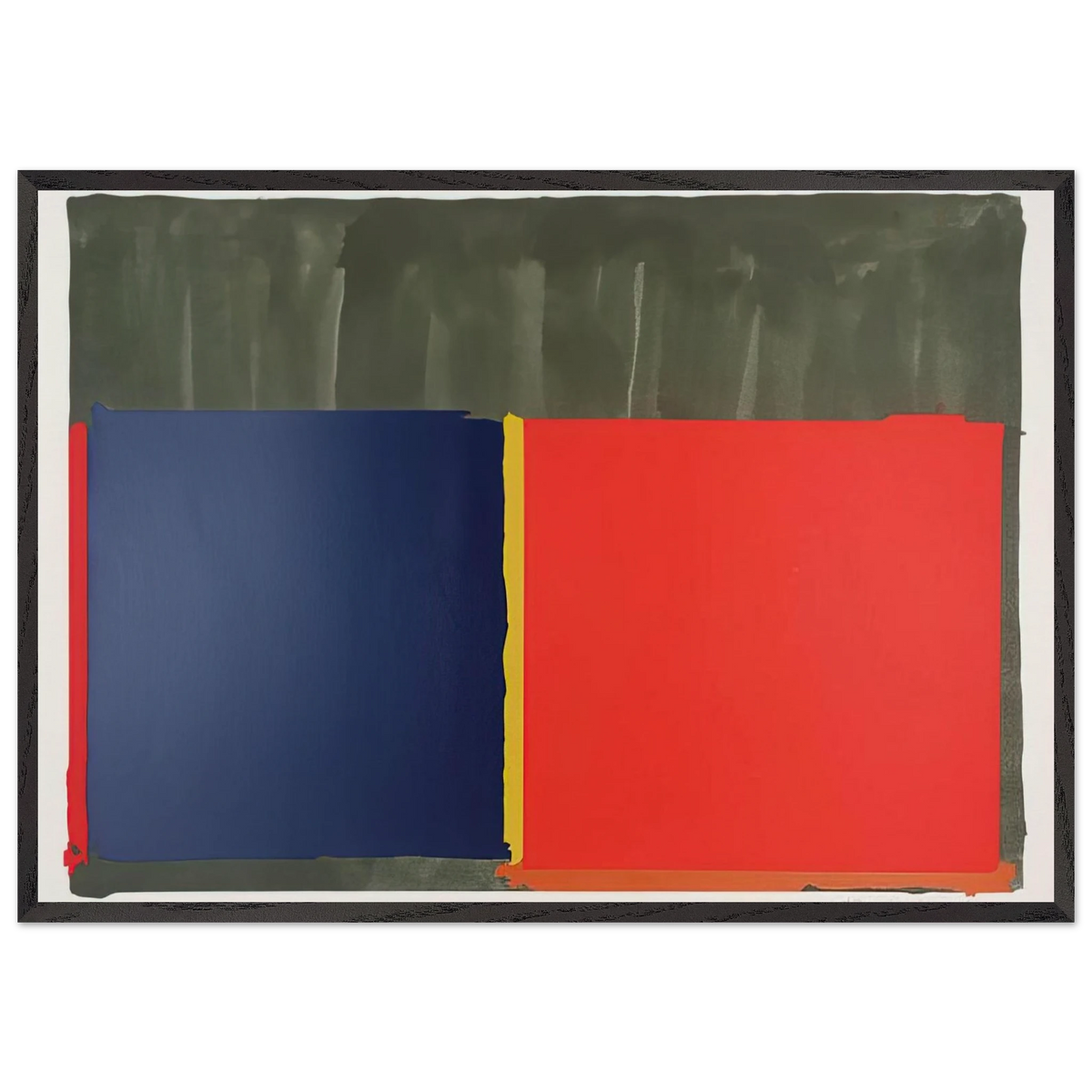 Red Blue - 1969 - John Hoyland 70x100 cm / 28x40 inches Framed Art Print – Black Wooden Frame