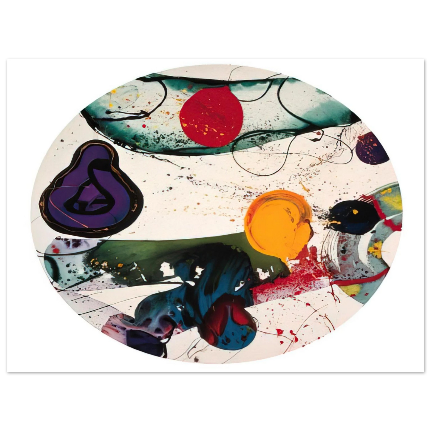 Sam Francis - Lollipop SF88-250 75x100 cm / 30x40inches Fine Art Poster