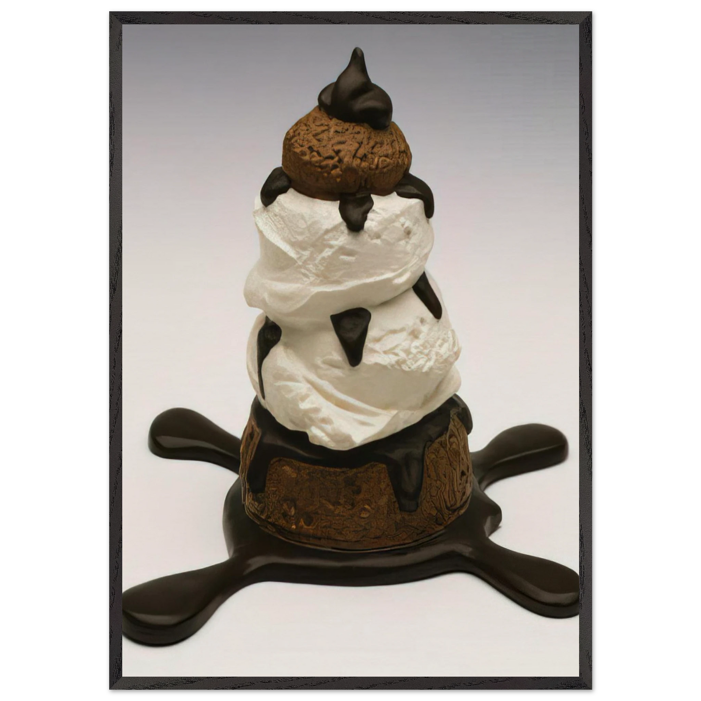 PROFITEROLE 1990 - Claes Oldenburg 70x100 cm / 28x40 inches Framed Art Print – Black Wooden Frame