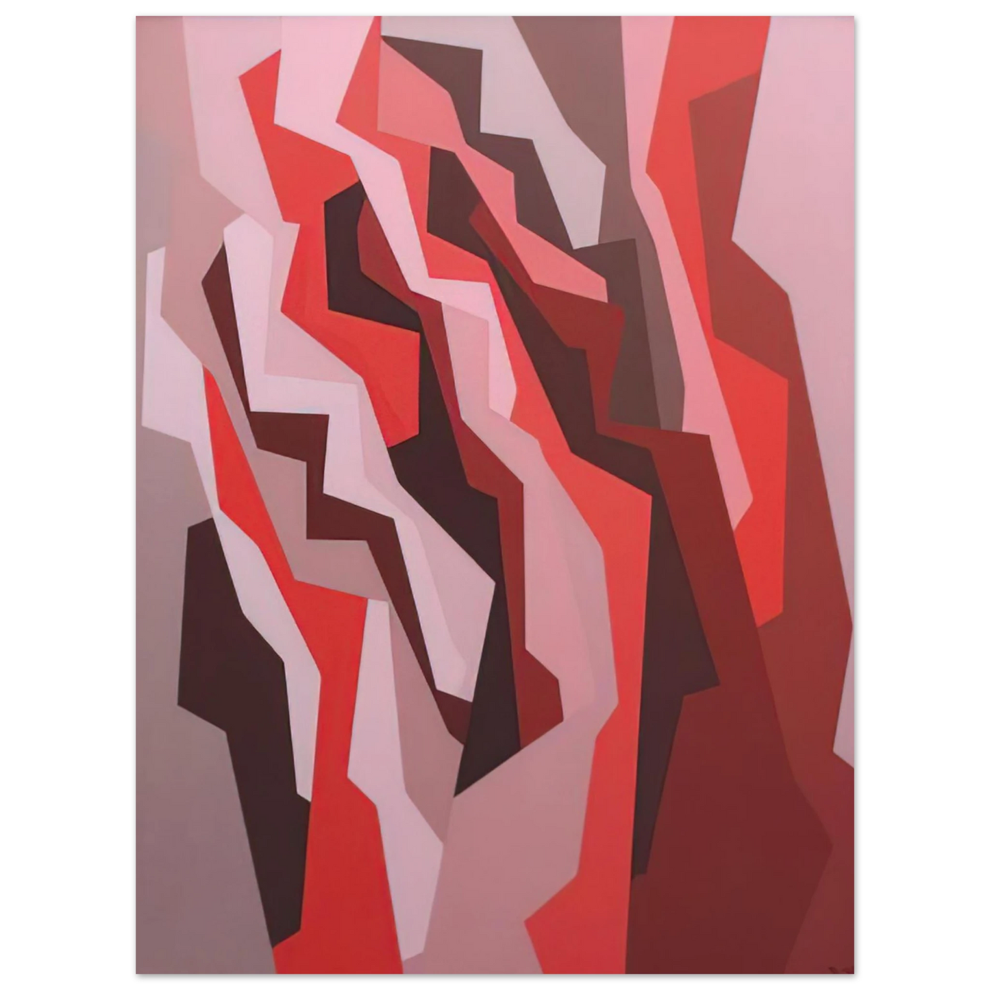 Karl Benjamin - Orange, Red, Umber - 1958 75x100 cm / 30x40inches Fine Art Poster