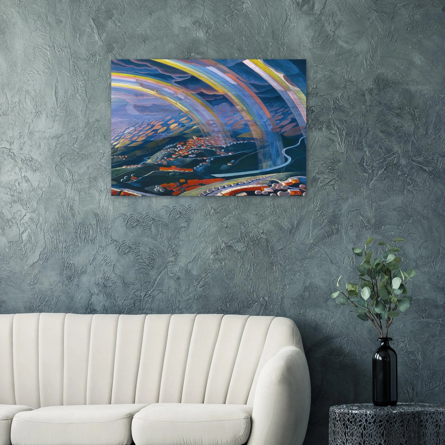 The Miracle of Light While Flying - 1931 - Gerardo Dottori Brushed Aluminum Print - 70x100 cm / 28x40 inches | Gerardo Dottori Aluminum Print | Gerardo Dottori Prints