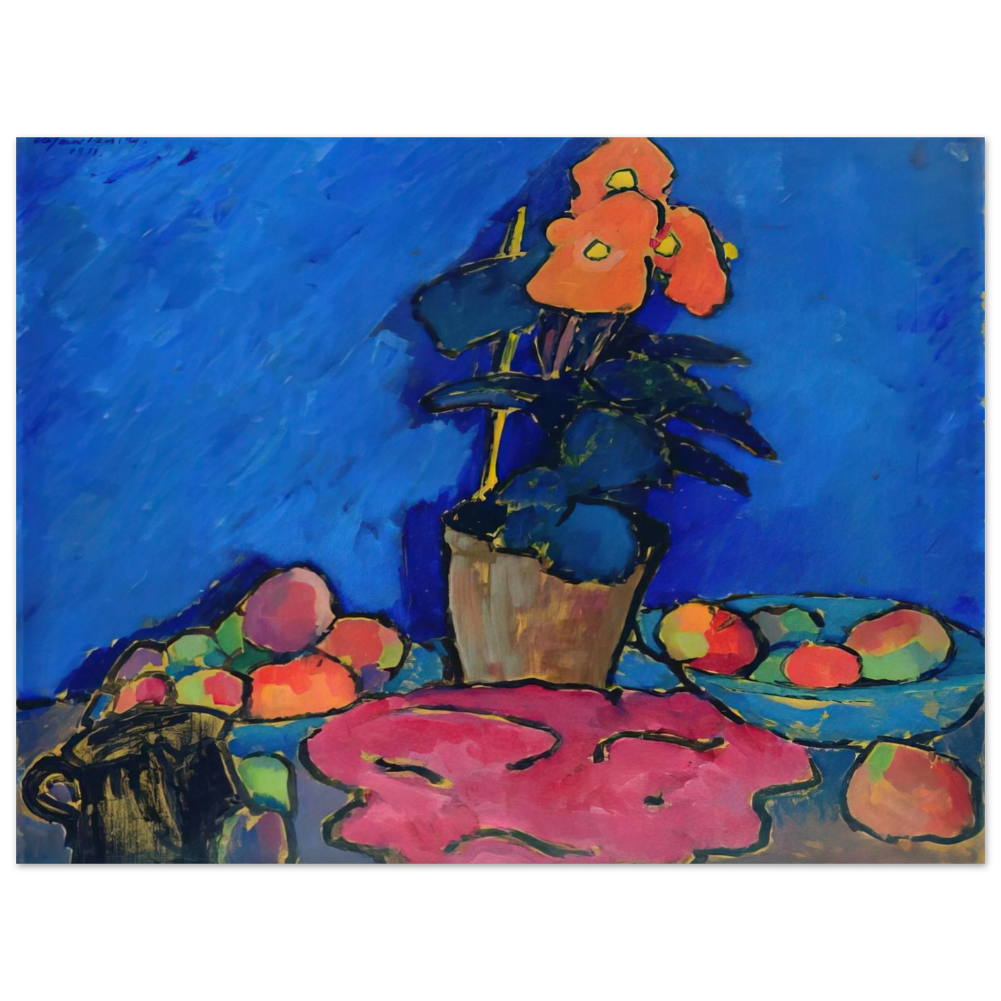 Alexej von Jawlensky - STILL LIFE WITH BEGONIA 1911 75x100 cm / 30x40inches Fine Art Poster