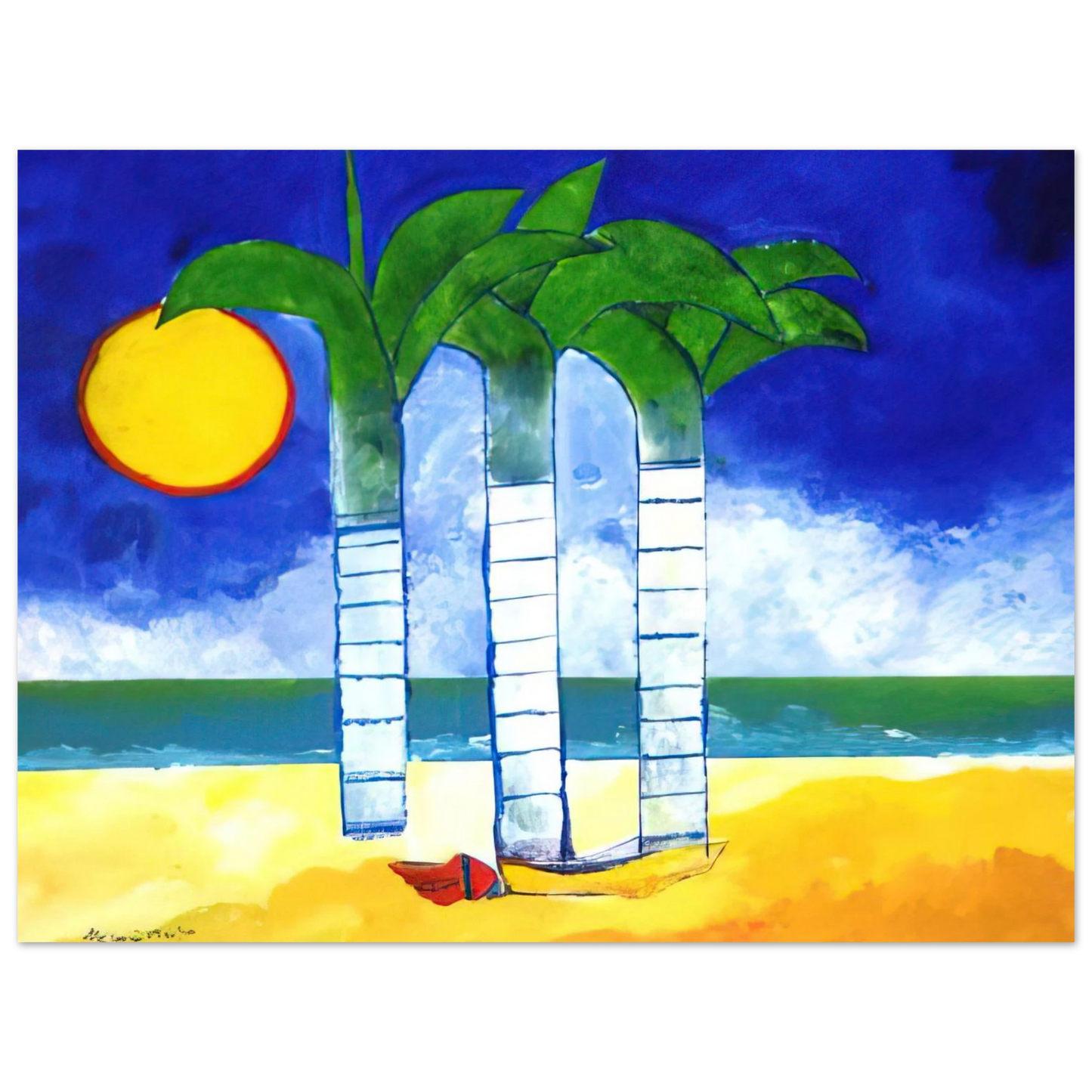Aldemir Martins - Paisagem - Naïve Art Primitivism 75x100 cm / 30x40inches Fine Art Poster