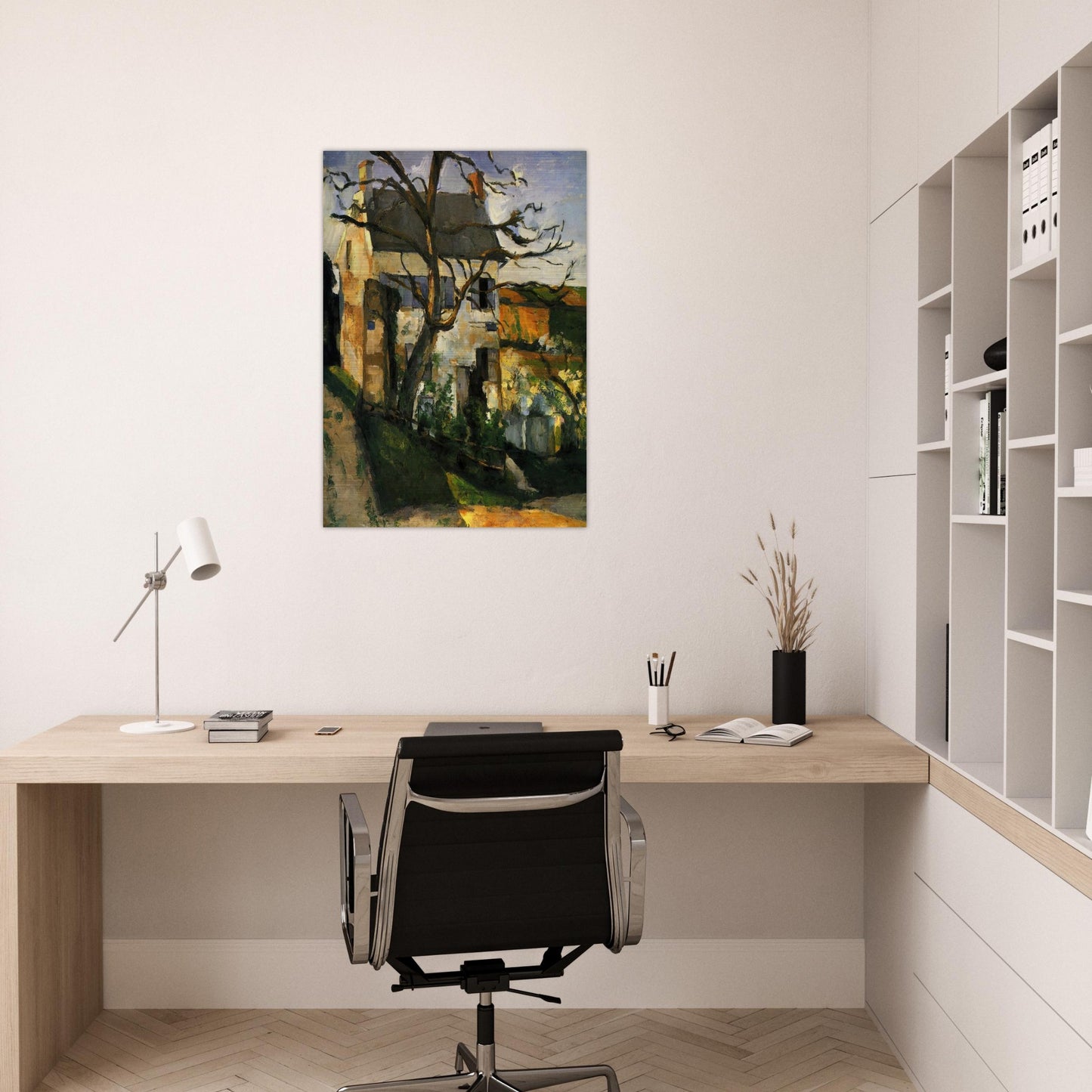 The House and the Tree - Paul Cézanne Brushed Aluminum Print - 70x100 cm / 28x40 inches | Paul Cézanne Aluminum Print | Paul Cézanne Prints