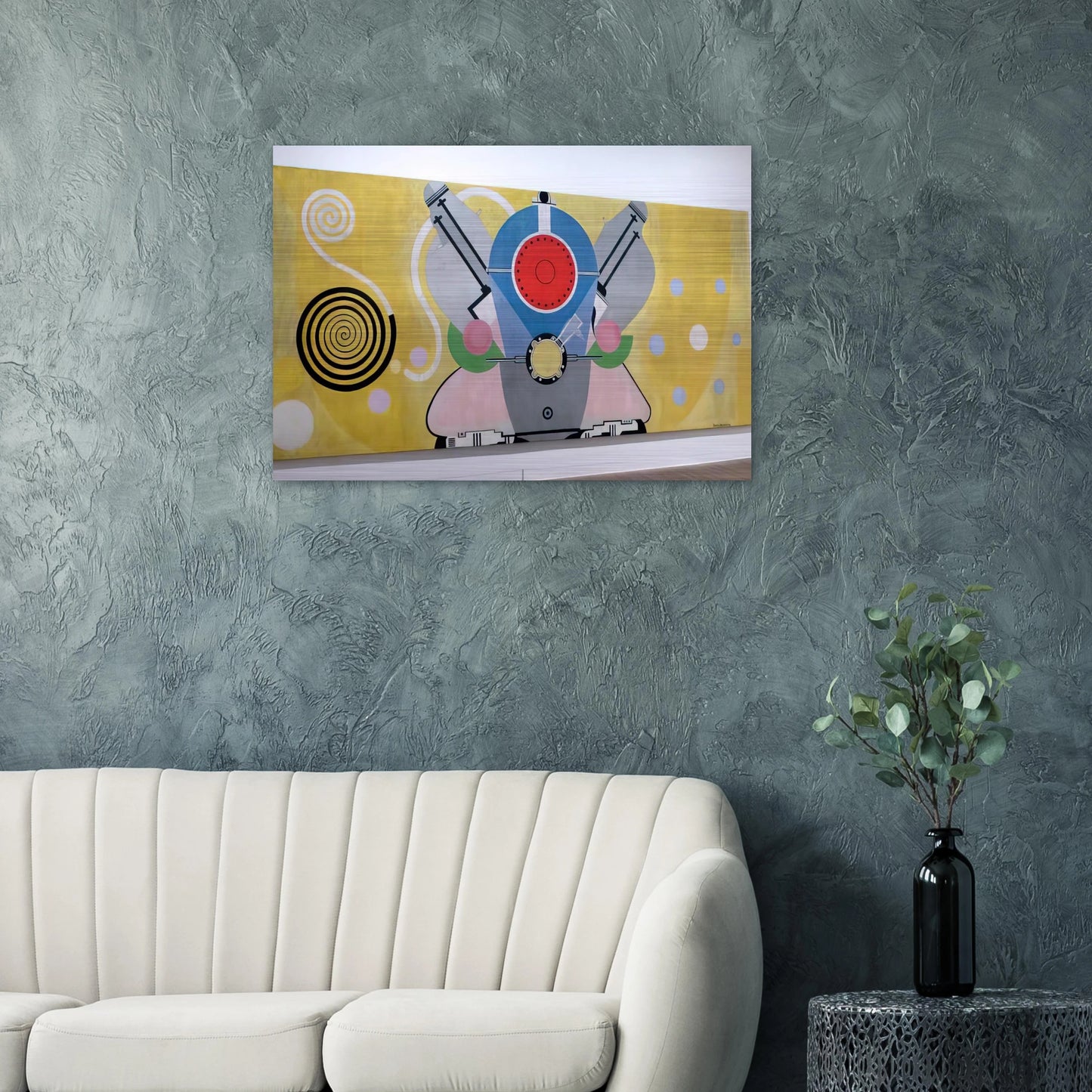 MOTEUR D AVION DECORATION POUR LE PALAIS DE L AIR EXPOSITION INTERNATIONALE DES ARTS ET DES 1937 - Sonia Delaunay Brushed Aluminum Print - 70x100 cm / 28x40 inches | Sonia Delaunay Aluminum Print | Sonia Delaunay Prints