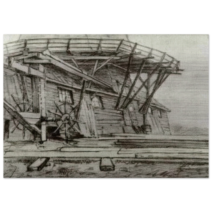 Saw Mill - Vincent van Gogh Brushed Aluminum Print - 70x100 cm / 28x40 inches | Vincent van Gogh Aluminum Print | Vincent van Gogh Prints