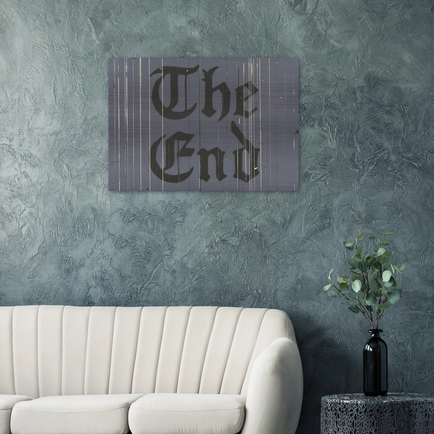 THE FINAL END 1991 - Edward Ruscha Brushed Aluminum Print - 70x100 cm / 28x40 inches | Edward Ruscha Aluminum Print | Edward Ruscha Prints