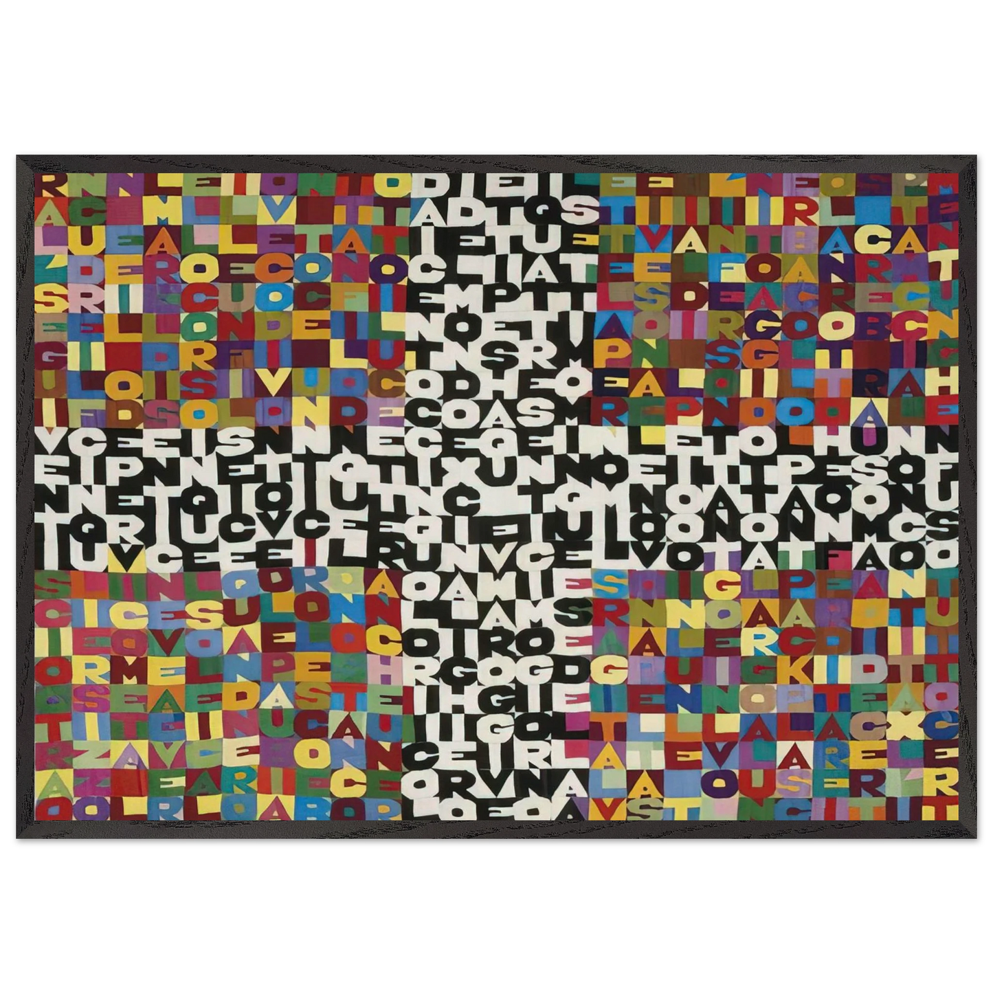OGGI VENTICINQUESIMO GIORNO DEL SETTIMO MESE 1988 - Alighiero Boetti 70x100 cm / 28x40 inches Framed Art Print – Black Wooden Frame