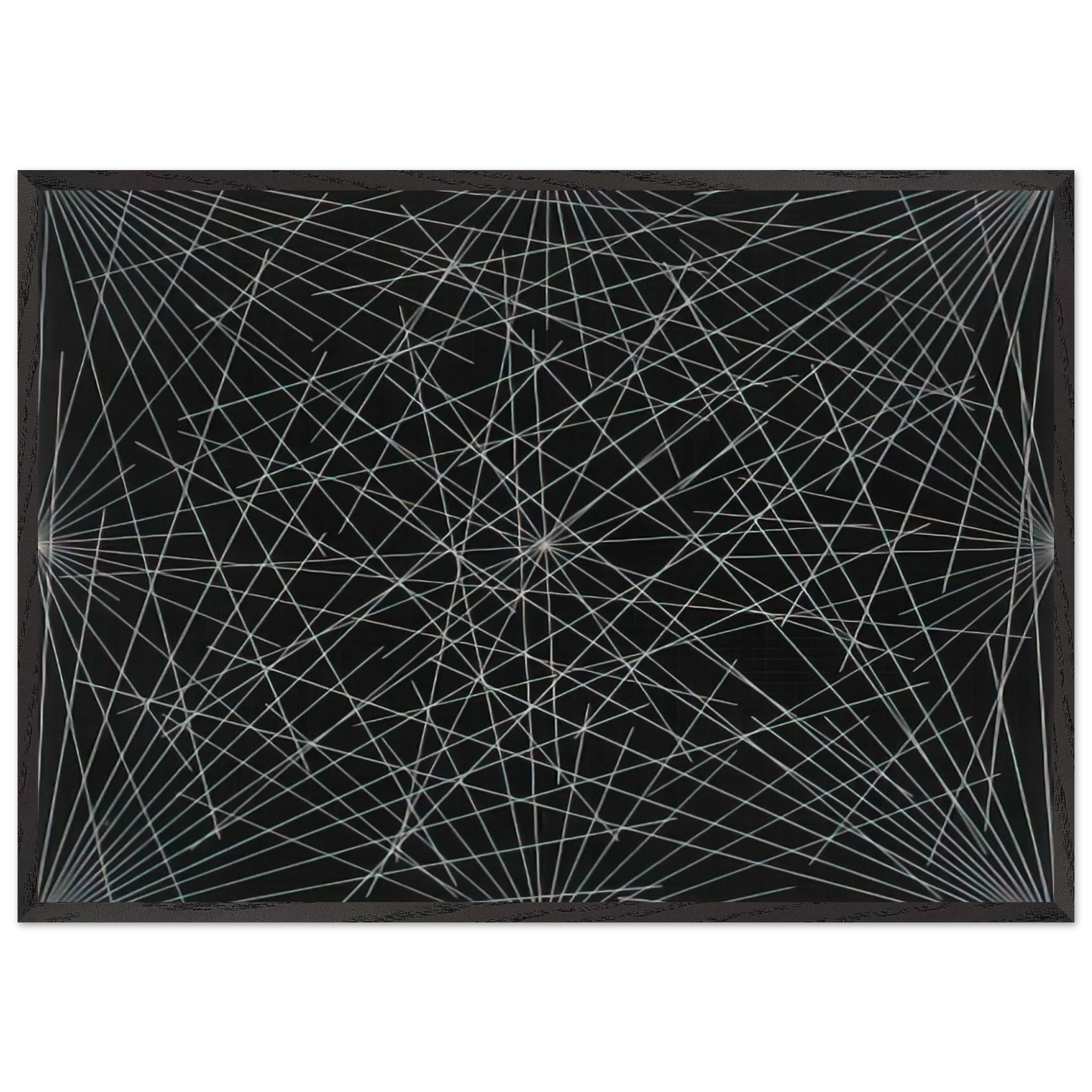 Lines From Corners Sides the Centre to Points on a Grid - Sol LeWitt 70x100 cm / 28x40 inches Framed Art Print – Black Wooden Frame