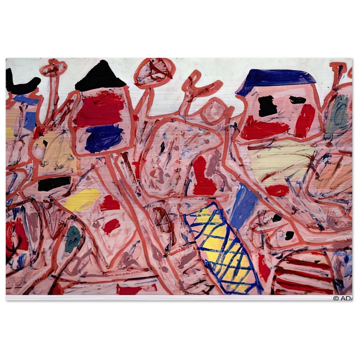 SUCCESSFUL CAMPAIGN - Jean Dubuffet Brushed Aluminum Print - 70x100 cm / 28x40 inches | Jean Dubuffet Aluminum Print | Jean Dubuffet Prints