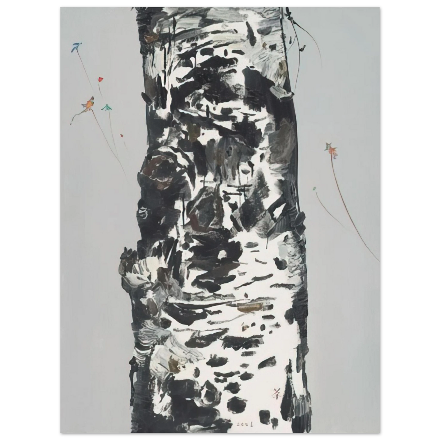 Wu Guanzhong - Kites Seen Again - 2003 75x100 cm / 30x40inches Fine Art Poster