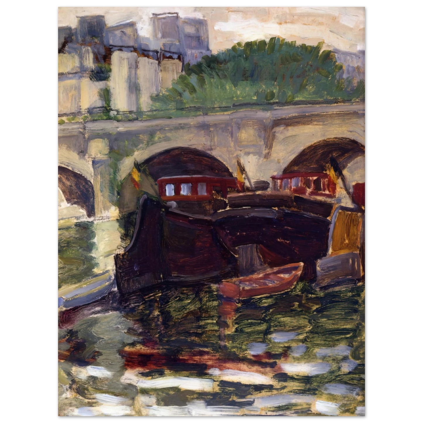 Henri-Edmond Cross - Barges 75x100 cm / 30x40inches Fine Art Poster